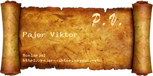 Pajer Viktor névjegykártya